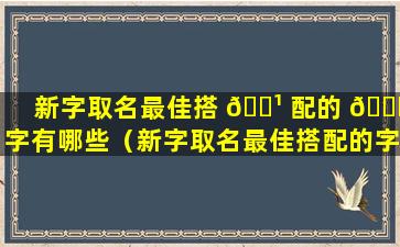 新字取名最佳搭 🌹 配的 🐒 字有哪些（新字取名最佳搭配的字有哪些男孩）